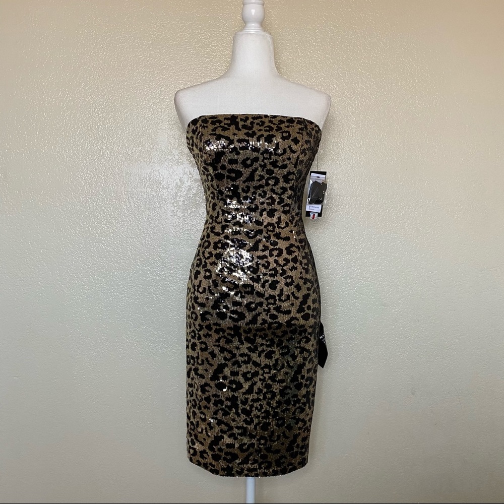 Guess by Marciano Gold/Black Leopard Lust Dress S - Picture 3 of 12